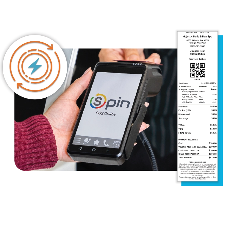 Payment terminal linked to the D3 POS